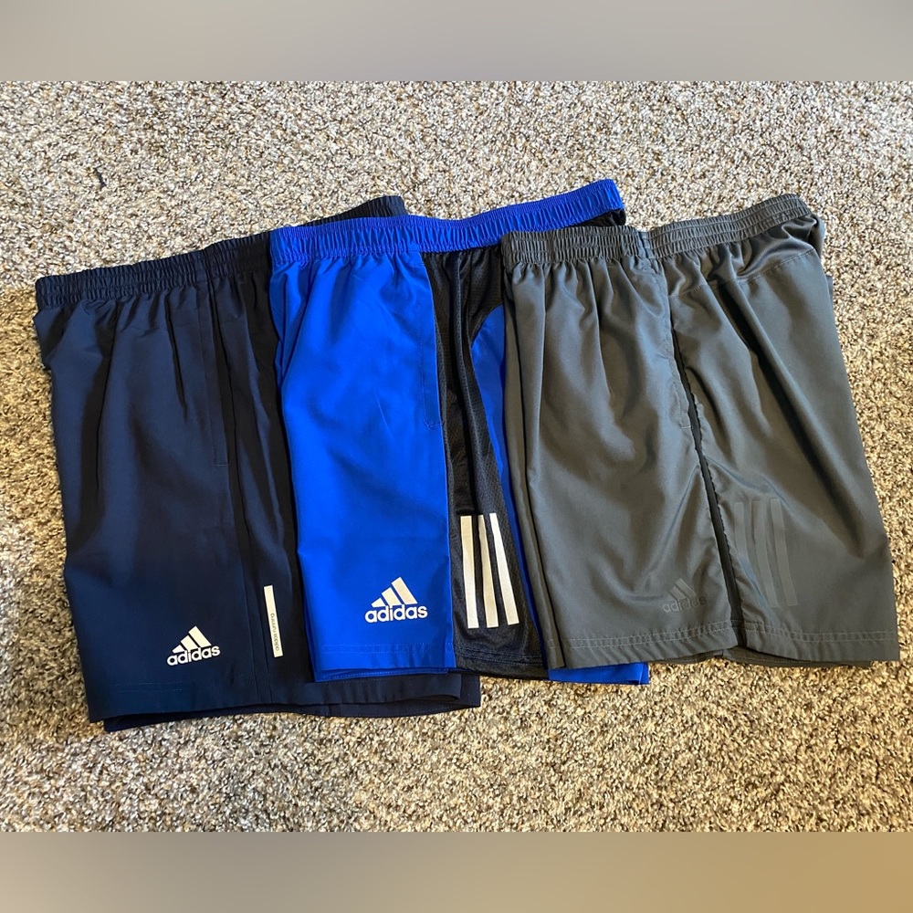Adidas Men’s 7 inch running shorts size Medium (3 pairs)